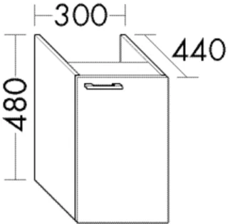 Burgbad Unterschrank Sys30 PG4 Sana 480x300x440 Weiß Ultramatt, WUYP030RF5765 WUYP030RF5765