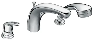 KAJA-MIX m. Bügelhebel EH-Dreiloch-Wafü-u. Brauseb., Wannenrand m., edelmessing 36470-EM
