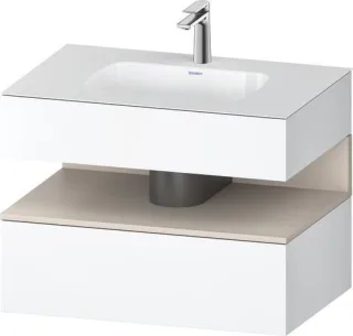 Duravit Qatego Einbauwaschtisch mit Konsolenwaschtischunterbau Taupe & Weiß Matt 800x550x600 mm - QA QA4785091180000