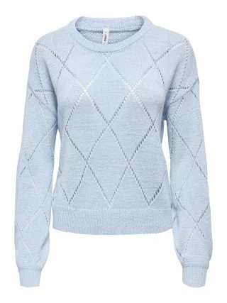 ONLY - ONLGEENAS LS STRUCTURE O-NECK KNT Clear Sky - Gr. - XS