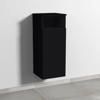Sanipa 3way Mittelschrank mit 1 Tür und 1 offenem Fach, Schwarz-Matt, SF13308 SF13308