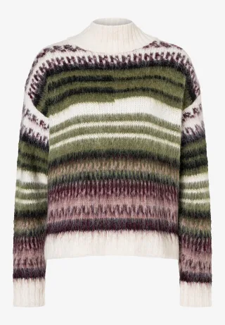 MORE & MORE - Pullover mit Streifen weiß - Gr. - 46