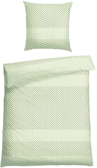 Schiesser Bettwäsche "Maribel aus weicher Baumwolle mit unaufgeregtem Fischgrätmuster" 2 Stk. MADE IN GREEN by OEKO-TEX
