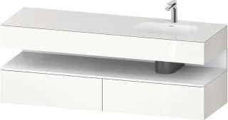 Duravit Qatego Einbauwaschtisch mit Konsolenwaschtischunterbau Weiß Hochglanz 1600x550x600 mm - QA47 QA4796018220000