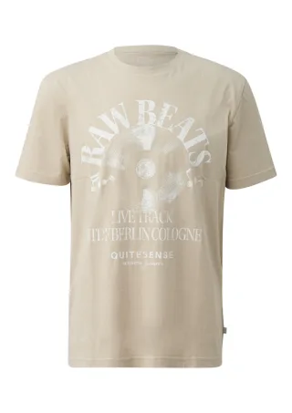 Q/S designed by - T-Shirt mit Print beige - Gr. - S