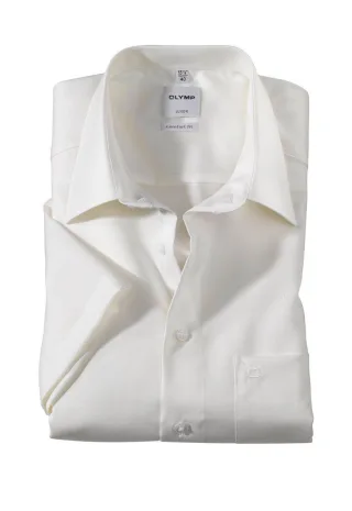 OLYMP - Comfort fit: Kurzarmhemd beige - Gr. - 44