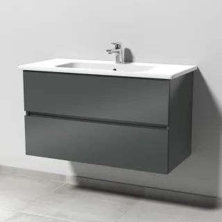 Sanipa Solo One Euphoria Waschtisch-Set 1000mm, anthrazit-glanz PS02279