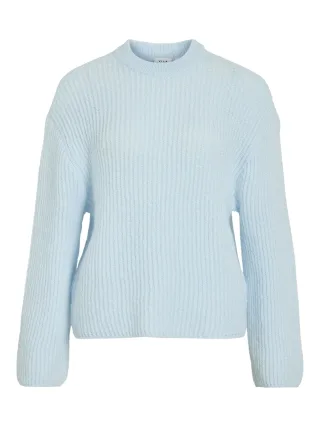 VILA - VIELLIS O-NECK L/S KNIT PULLOVER/R - Gr. - XL