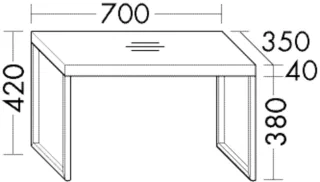 Burgbad Bank Coco HGL 340x700x350 Dunkelgrau Hochglanz, BANB070F2849 BANB070F2849