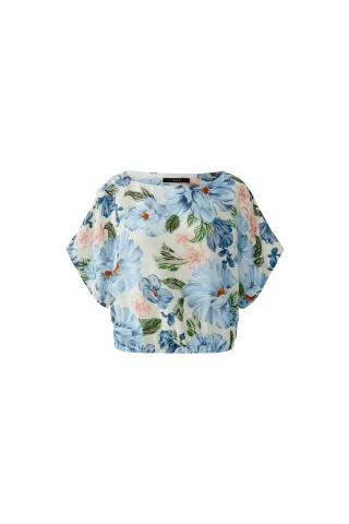 Oui - Bluse blue white - Gr. - 34