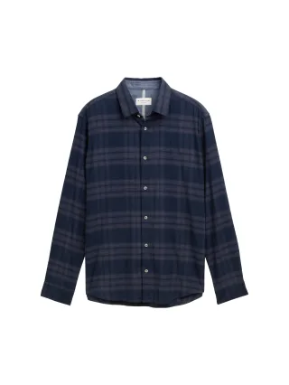 Tom Tailor - Regular Fit Hemd mit Logo-Stickerei navy tonal check - Gr. - M