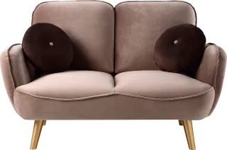 ATLANTIC home collection 2-Sitzer "Ben" mit Welleunterfederung,inkl. 2 Dekokissen, goldenen Massivholzfüßen