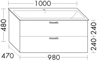 Burgbad Waschtischunterschrank Sys30 PG4 Sana 480x980x470 Anthrazit Ultramatt, WWCQ098F5772 WWCQ098F5772