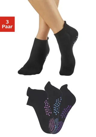 Lavana ABS-Socken Packung, 3 Stk. tlg. mit farbigen Noppen