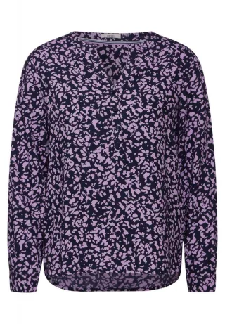 Cecil - Minimalprint Bluse lila/blau - Gr. - XS