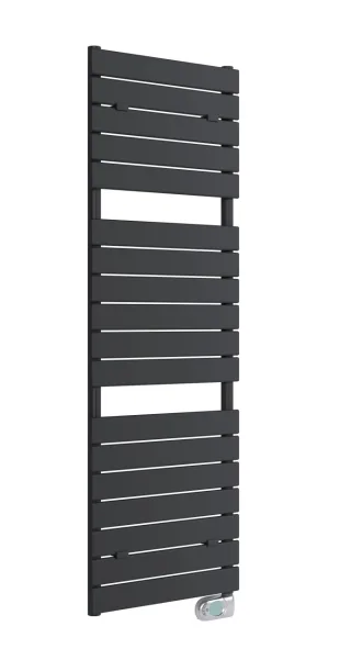 Neuesbad Badheizkörper Stripe B:500, H:1512mm, mattschwarz, elektrisch, Thermostat chrom NB1PES1511