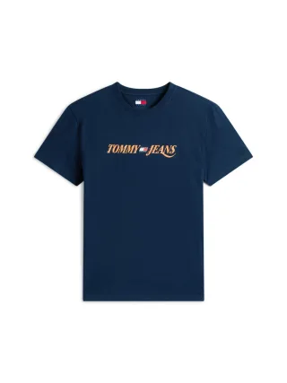 Tommy Jeans - Klassisches T-Shirt im Vintage-Stil blau - Gr. - L