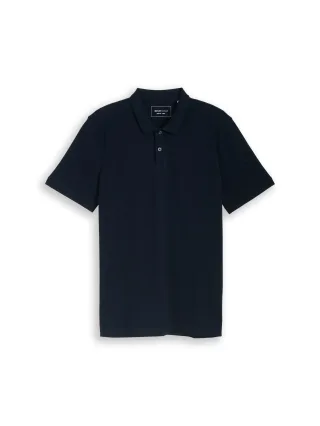 Denim Tom Tailor - Piqué Poloshirt aus Baumwolle sky captain blue - Gr. - XXL
