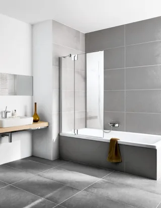 Kermi Pendelflügel Pasa XP DTR 0900x1500, silber hochglanz, ESG klar mit KermiClean PXDTR09015VPK