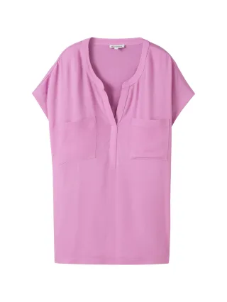 Tom Tailor - Bluse mit Taschen light floral - Gr. - XL