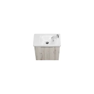 Burgbad Keramik Waschtisch-Set Eqio Eiche Dekor Silber/Alpinweiss, SFPF053F6015C0001 SFPF053F6015C0001