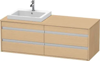 Duravit Ketho Konsolenwaschtischunterbau wandhängend Natur Eiche Matt 1400x550x496 mm - KT6757L3030 KT6757L3030