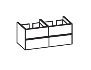 Artiqua 116 LED-Waschtischunterschrank, Stahlgrau, 116-WU4LB-AC09-7142-88 116-WU4LB-AC09-7142-88