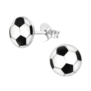 Fussball Ohrringe aus 925 Silber
