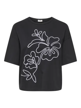 JDY - JDYCALLY LIFE S/S EMB TOP JRS Black - Gr. - S