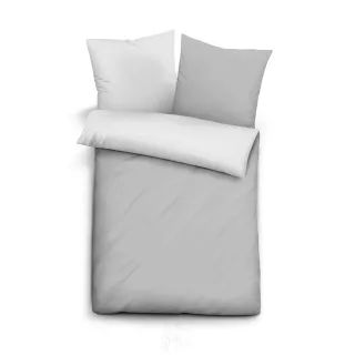 Lanudo? Microfaser Bettw?sche Sturmgrau/Silber 155 x 220 + 80 x 80 cm