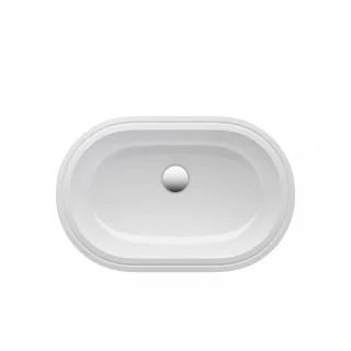 LAUFEN Einbau-Waschtisch von unten Savoy 375x575x175, oval o. Hl., mit Ü. , Unterseite glasiert weis H8189460001551