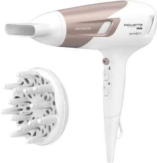 Rowenta Haartrockner "Studio Dry Glow Haartrockner, 2100 W, Föhn mit Diffusor für Locken," 2.100 W 2 Aufsätze 3 Temperatur- und 2 Geschwindigkeitsstufen, Kaltlufttaste, CV5830