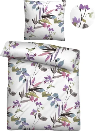 Biberna Bettwäsche "Maria in Gr. 135x200 oder 155x220 cm" 2 Stk. aus Baumwolle, florale Bettwäsche in Soft-Seersucker Qualität