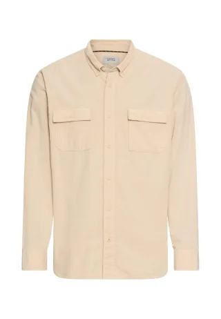 camel active - Langarmhemd mit aufgesetzten Taschen oatmeal - Gr. - 3XL