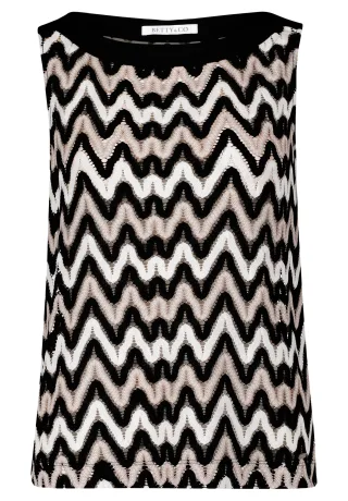 Betty & Co - Strukturshirt schwarz/braun - Gr. - XXL