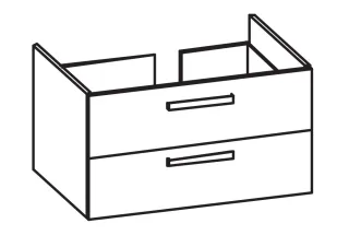 Artiqua 413 Waschtischunterschrank für Acanto 500625, 500626 Weiß Hochglanz, 413-WU2L-K168-7016-68 413-WU2L-K168-7016-68