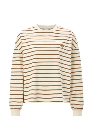 Rich & Royal - O Striped Sweatshirt cinnamon - Gr. - XS