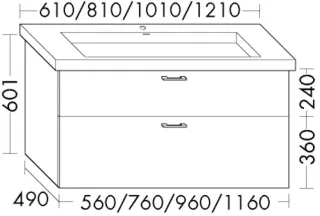 Burgbad Waschtischunterschrank Sys30 PG1 Aqua 601x560x490 Eiche Dekor Silber, WXYB056F6023 WXYB056F6023