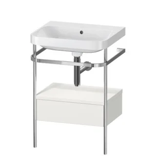 Duravit Happy D.2 Plus c-shaped Set mit Metallkonsole und Schubkasten Nordic Weiß Seidenmatt 575x490 HP4840N3939