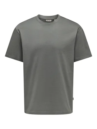 ONLY&SONS - ONSFRED LIFE RLX SS TEE NOOS Castor Gray - Gr. - L