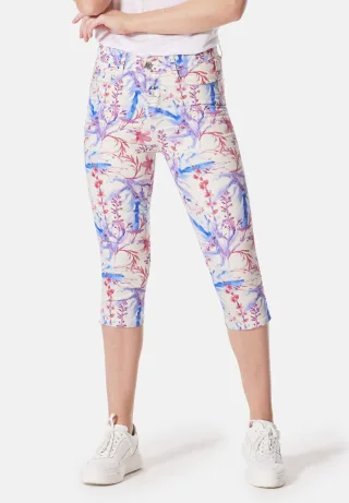 STOOKER WOMEN 7/8-Hose "Print Capri Skinny Fit Jeans" Skinny Fit Capri Pants Wash Magic Shape Effekt für Damen