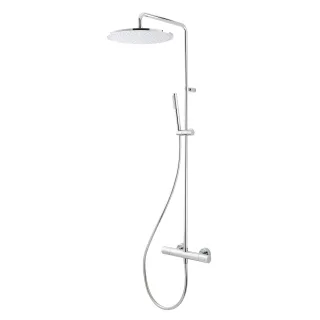 Herzbach spa Duschsystem rund thermo cool 300 Kopfbrause, Stabhandbrause, Chrom, 11.988230.1.01 11.988230.1.01
