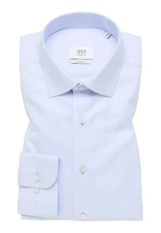 ETERNA - Slim Fit: Twillhemd blau - Gr. - 42