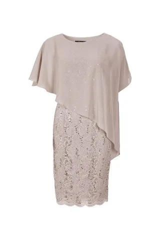 SWING - Cocktailkleid mit Überwurf - Gr. - 46