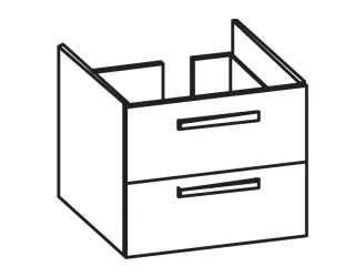 Artiqua 413 Waschtischunterschrank für Acanto 500629 Oxid Hellgrau quer, 413-WU2L-K162-7183-721 413-WU2L-K162-7183-721