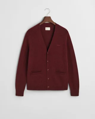 GANT - Strickjacke aus Wollgemisch burgundy mel - Gr. - XL