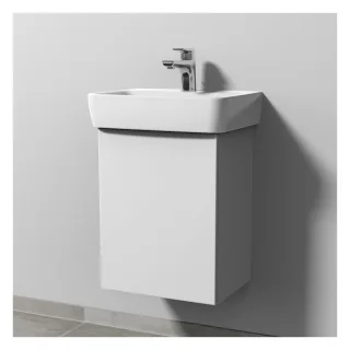 Sanipa 3way Waschtischunterbau zu Geberit Renova Plan Waschtisch mit 1 Tür, Weiß-Soft SM87043