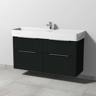 Sanipa 3way Waschtischunterbau zu Laufen VAL Waschtisch mit 4 Auszügen, Vulkan-Matt UP8251V