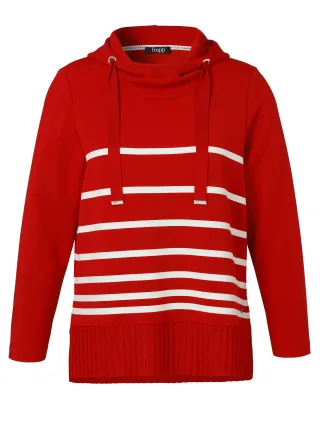 Frapp - Sweatshirt Kapuze 1/1 Arm red / offwhite - Gr. - 50