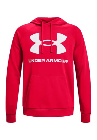 Under Armour Rival Fleece Big Logo Hoodie Herren Sweatshirt 1357093 600 rot